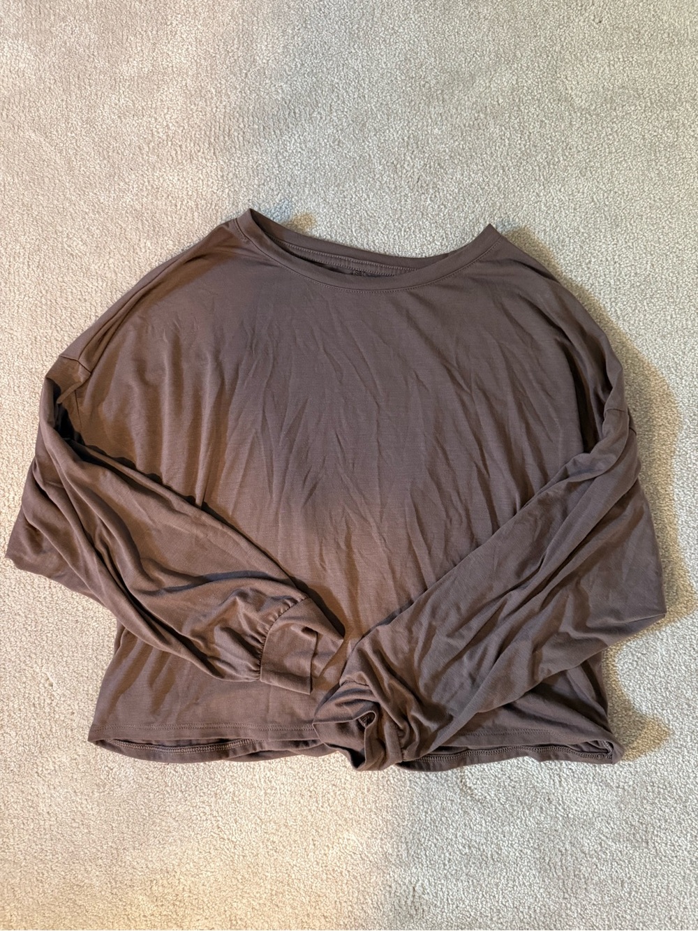 Old Navy Brown Long-Sleeve Boatneck Tee